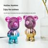 USB Rechargeable Mini Bear Fan: Desktop Cooling Ornament for Dorms