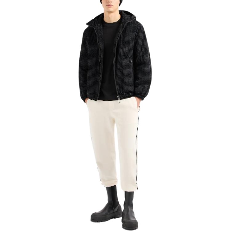 Emporio Armani Letter Logo Band Crew Neck Short Sleeve T-Shirt Men Tops Black 3D1TD3-1JUVZ-0999