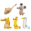 Cat Plush Toy Stuffed Animal Cute Mouse Chick Catnip Toy Penguin Shape Soft Chew Toy