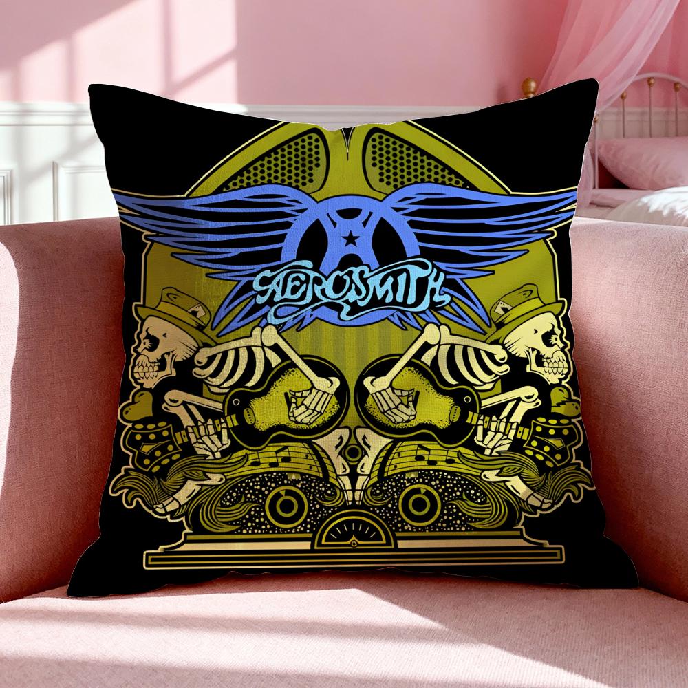 Band A-Aerosmith Cushion Cover Breathable Linen Pillowcase Summer Odorless Eco-Friendly Invisible Zipper Washable
