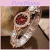 Ladies Alloy Watch With Colorful Gemstones And Diamond Quartz For Casual Wear
