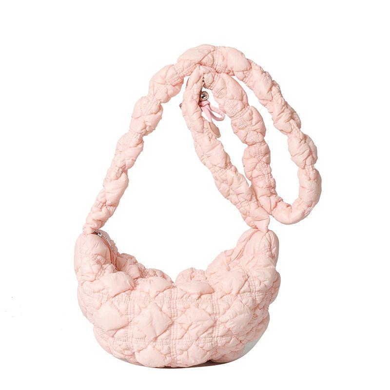 

Сумка-тоут High Looks Korean Lightweight Cloud Bag на одно плечо, плиссированная универсальная сумка-тоут с креплением под мышкой, сумка-пельмень в стиле Forest Style розовый