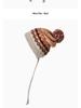 Women's Fair Isle Pompom Knitted Hat - Retro Jacquard Wool with Ear Protection for Winter Warmth