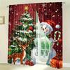 2pcs- Christmas Snowman theme Christmas printed curtains   pole bag curtains   home decoration   room decoration   window decoration