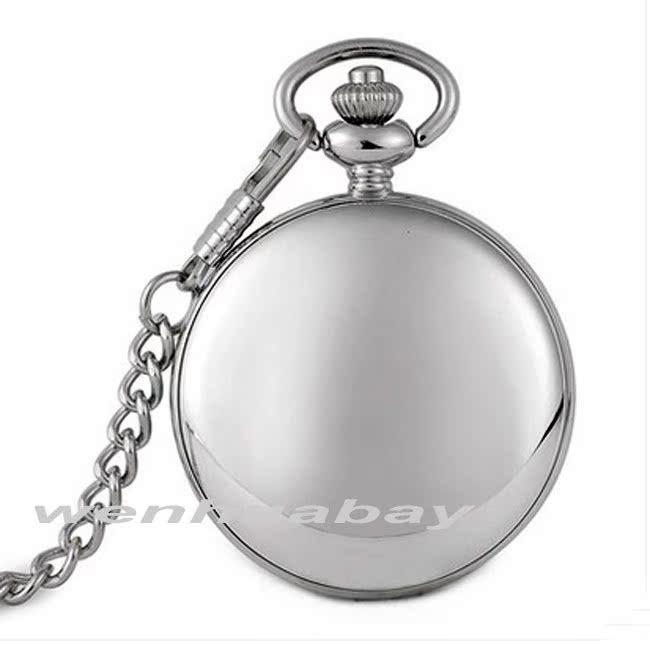 Vintage Double-Lid Polished White Metal Mechanical Pocket Watch - Glossy Student Gift & Commemorative