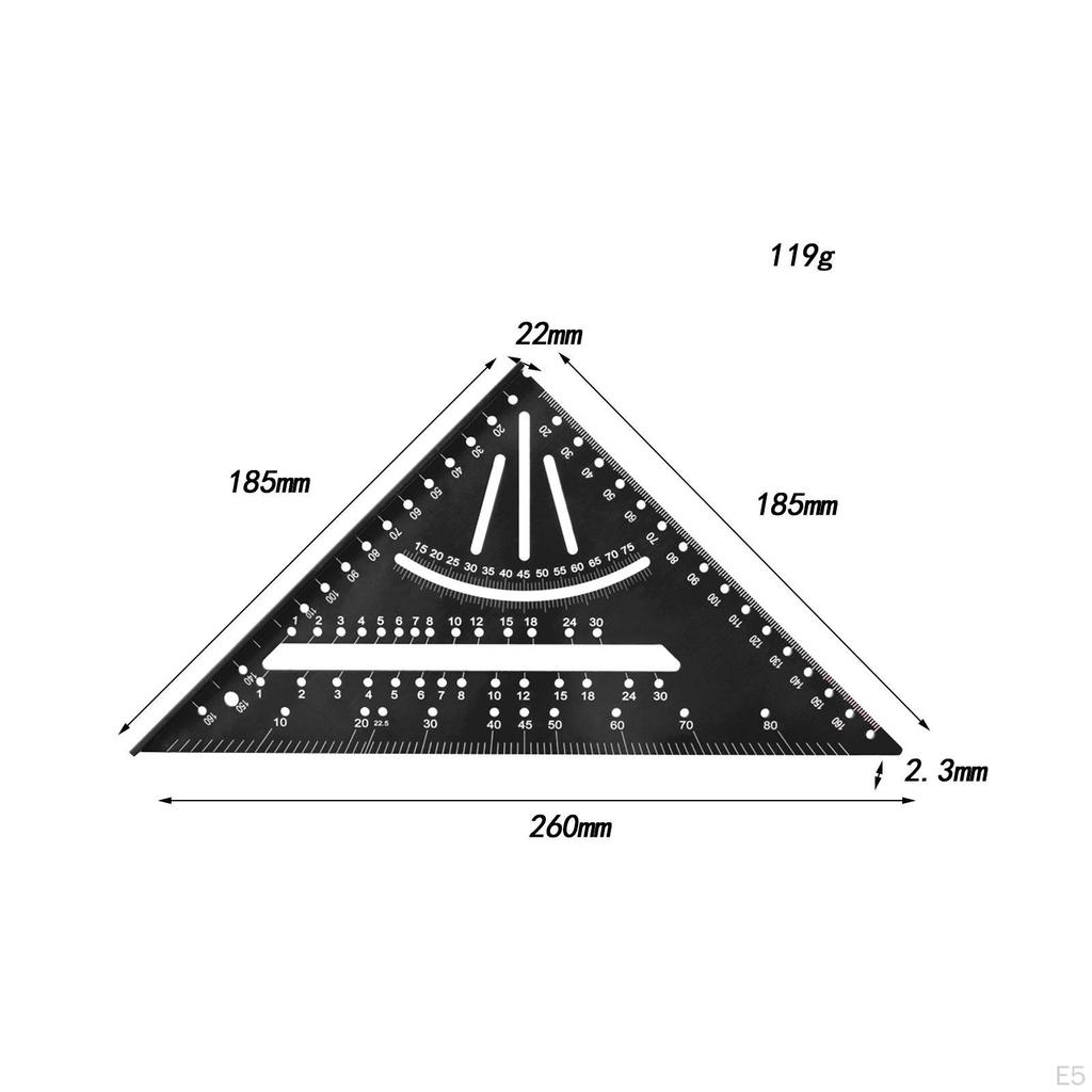 Aluminum Alloy Carpenter Square Carpentry Triangle Ruler Protractor for Remodeling