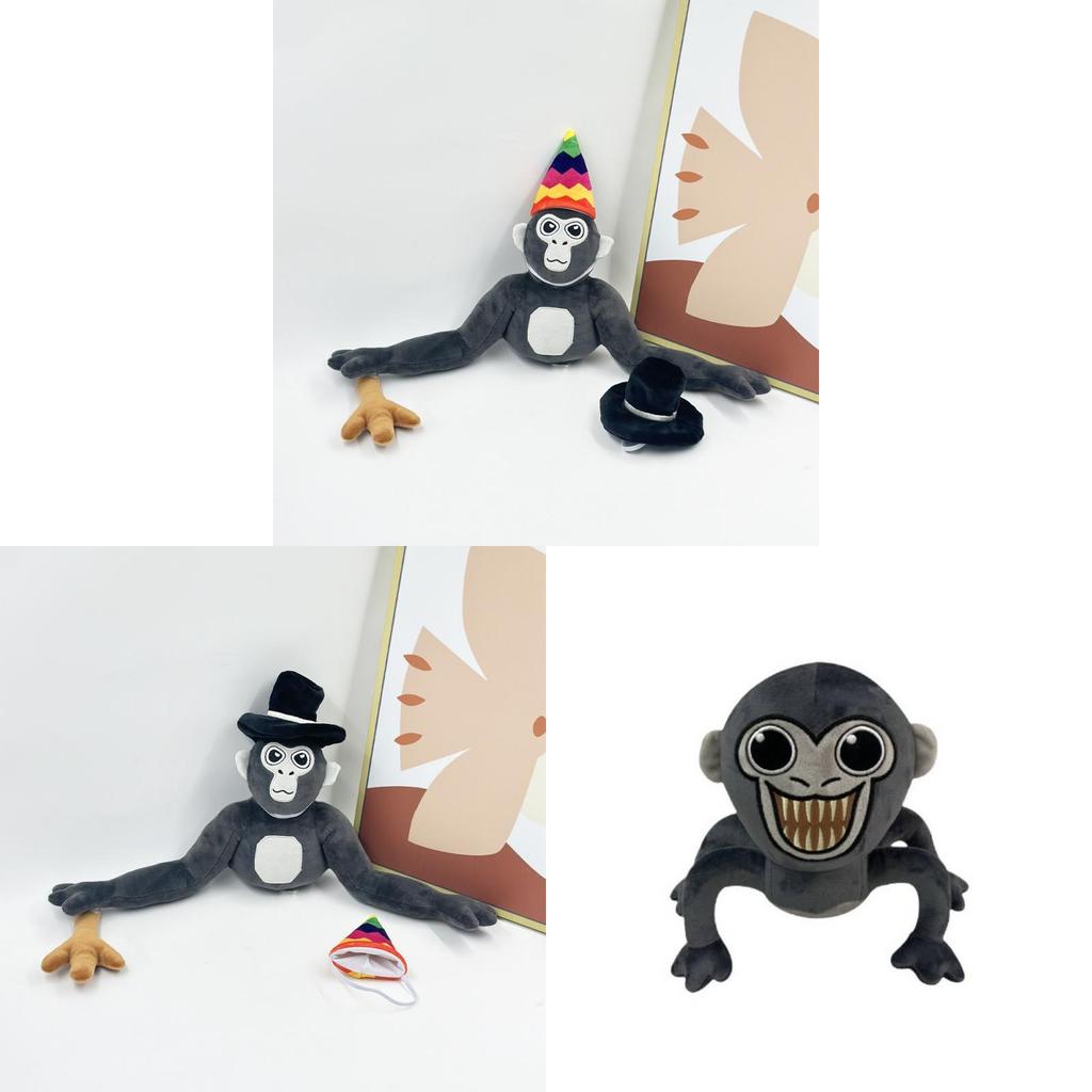 New Gorilla Tag Monke Plush Toy Stuffed Animal Doll With Hat 25cm Tall