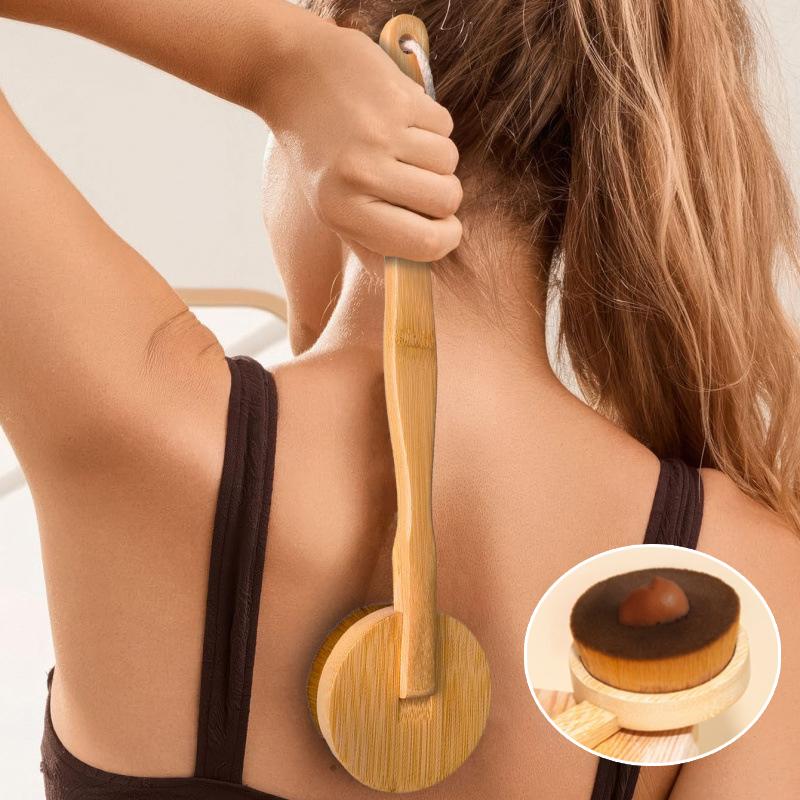 Selbstbräuner Rückenapplikator Rückenbürste zum Auftragen von Lotion Sonnencreme Salbe Gleichmäßig Langer Griff Körper Make-up Breitkopf-Bürste