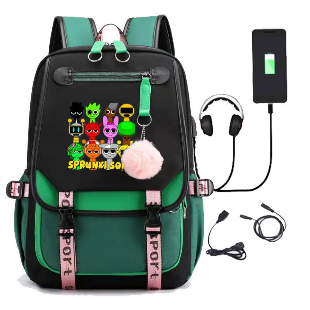 Rhythm Box USB Charging, Primary and Secondary School School Bag, Children's Backpack, Backpack.