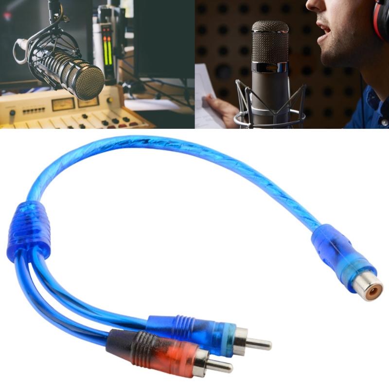 RCAs Y Adapters Splitter Cable 1 Male to 2 Female, Car Sound Converters for Car Sound TV Home Theater Subwoofer