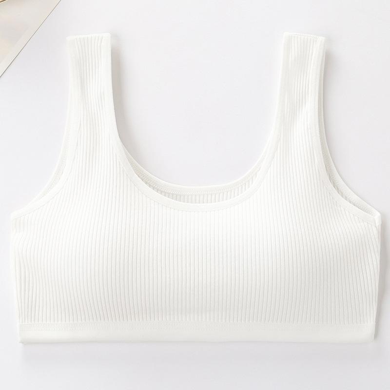 Teenage Girls' Cotton Sports Bra - Comfortable, Breathable, Anti-Protrusion