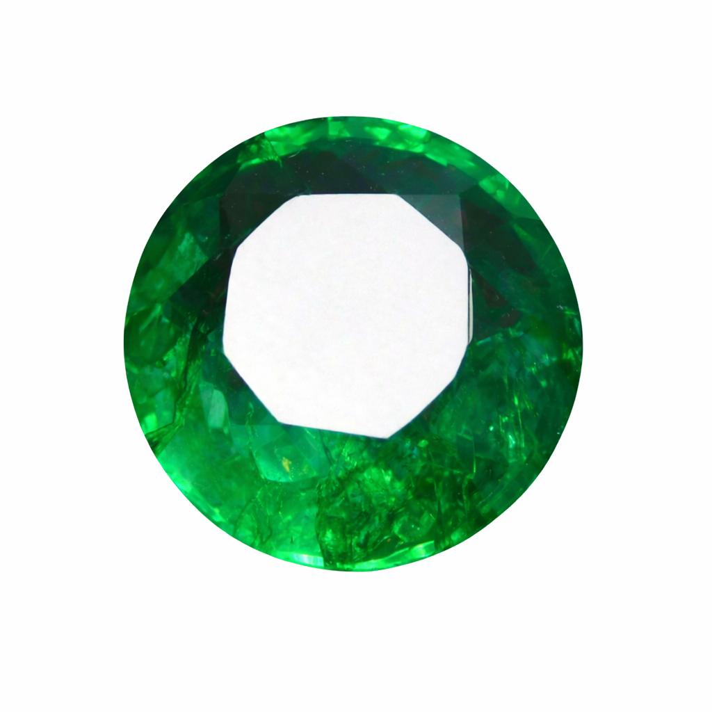 Natural Green Emerald Loose Gemstone Colombian Round Cut 7 ct for Jewelry Making and Gem Collections