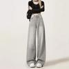 Stylish High-Waisted Light Grey Wide-Leg Jeans for Women - Spring/Autumn 2025 Collection