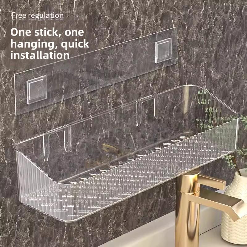 Bathroom Non-punching Wall-mounted Cosmetics Storage Rack