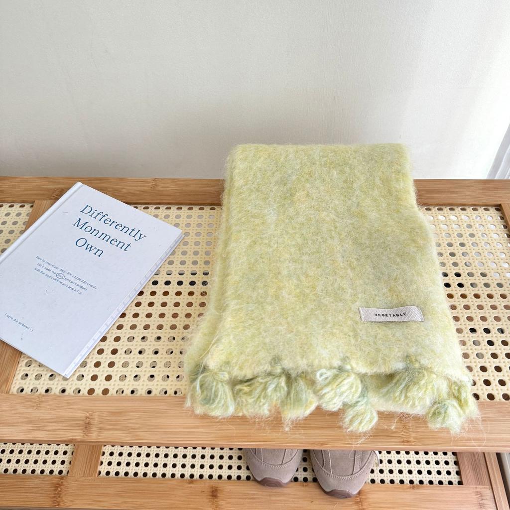 Fashionable Wool Knitted Scarf Autumn Winter Warm Simple Cold-Proof Shawl For Students Solid Color Versatile Thickened Muffler