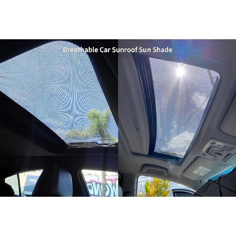 Kaskawise Car Sunroof Sun Shade,Magnetic Screen Breathable Mesh Cover For Camping & Parking,Quick Tall UV Protection Screen For Moonroof & Side