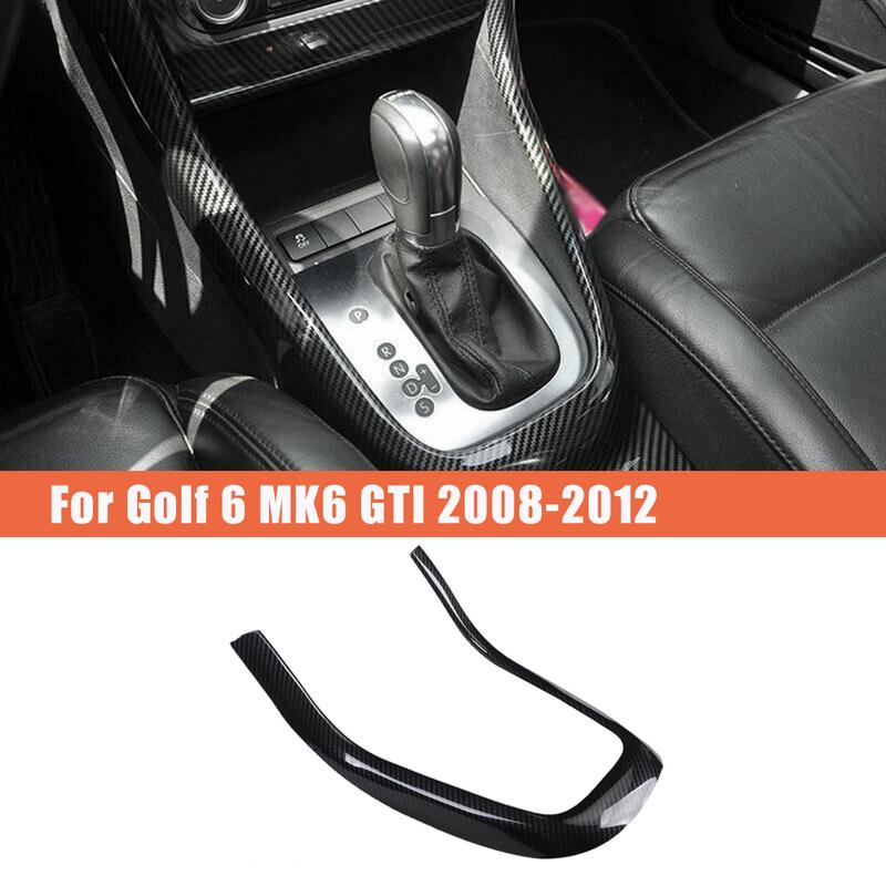 AASS-Carbon Fiber Central Console Gear Shift U-Type Cover Trim Frame For Golf 6 MK6 2008-2012 Accessories