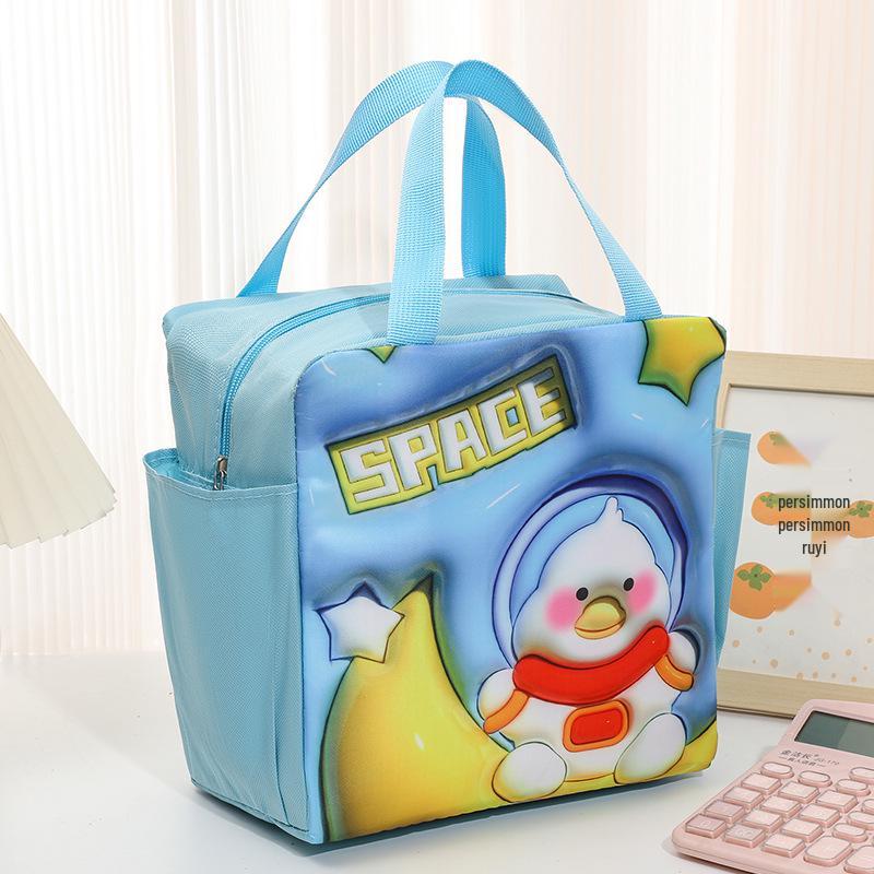 Cationic Waterproof Double-Pocket Insulated Lunch Bag with Aluminum Foil