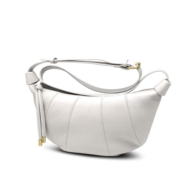 

Женская сумка-пельмень из натуральной коровьей кожи, сумка через плечо, женская сумка для通勤 One Size белый