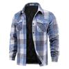 Mens Flannel Shirts Long Sleeve Quilted Lined Jackets Comfortable Button Down Plaid Flannel Jacket Heavyweight Warm Winter Outdoor Casual Coat for Men