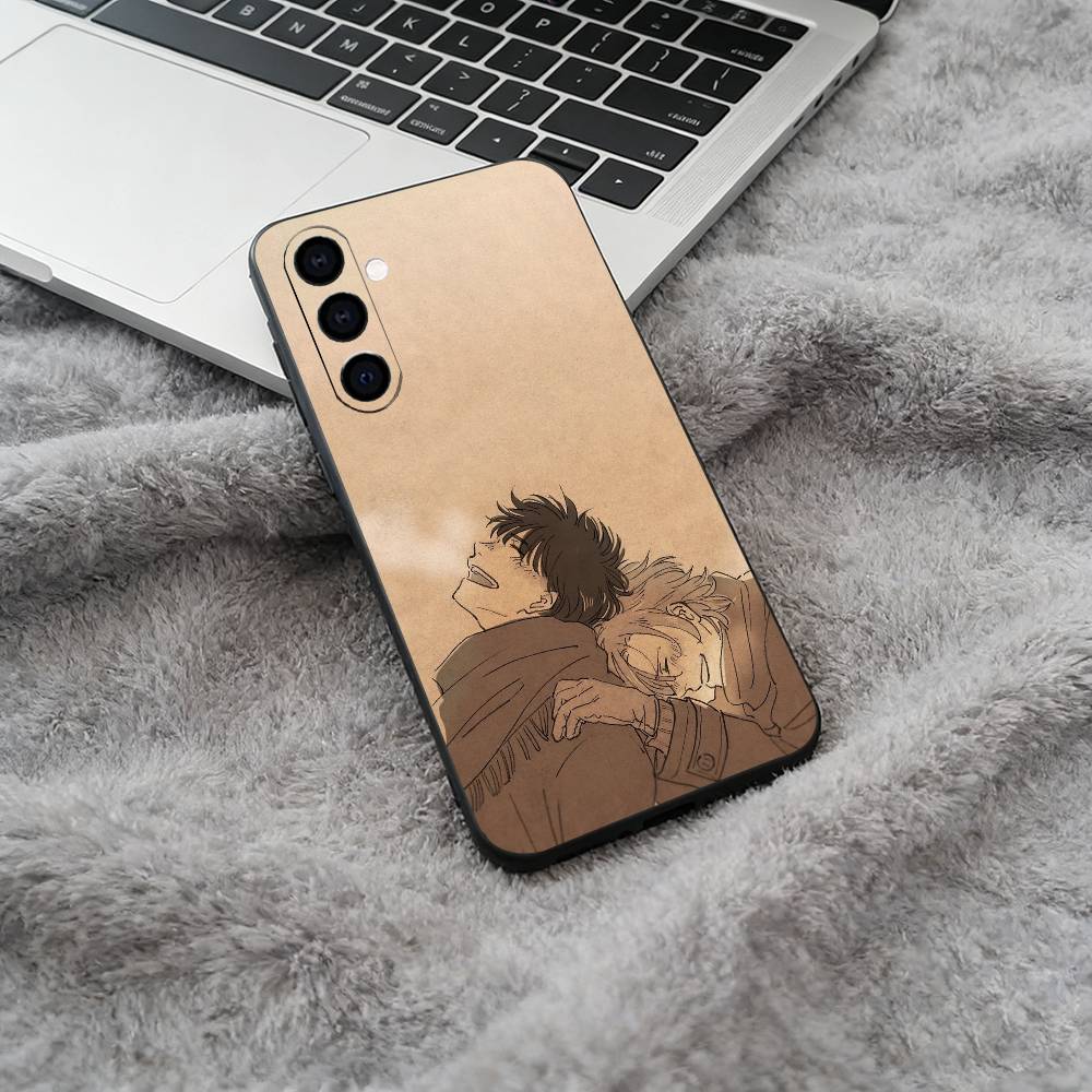 B-BANANA- FISH Black Soft Silicone Phone Case for Samsung Galaxy A73, A71, A72, A70, A53, A52, A51