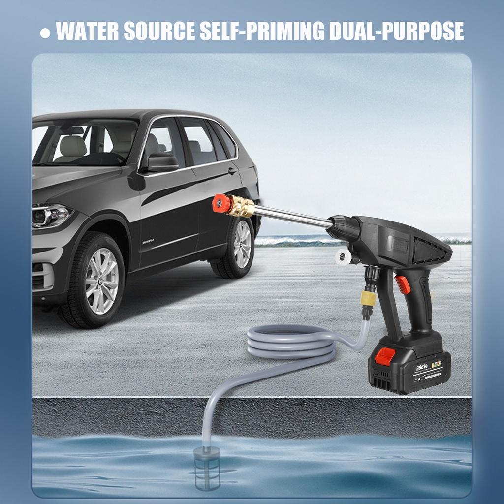 3000W 388VF Akku-Hochdruck-Autowaschanlage Sprühwasserpistole Wiederaufladbare Elektrische Reinigungs-Schaummaschine für 18V Akku