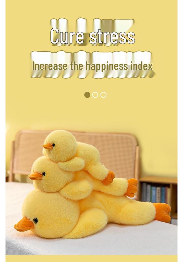 Little Yellow Duck Plush Pillow Toy for Desk or Birthday Gift