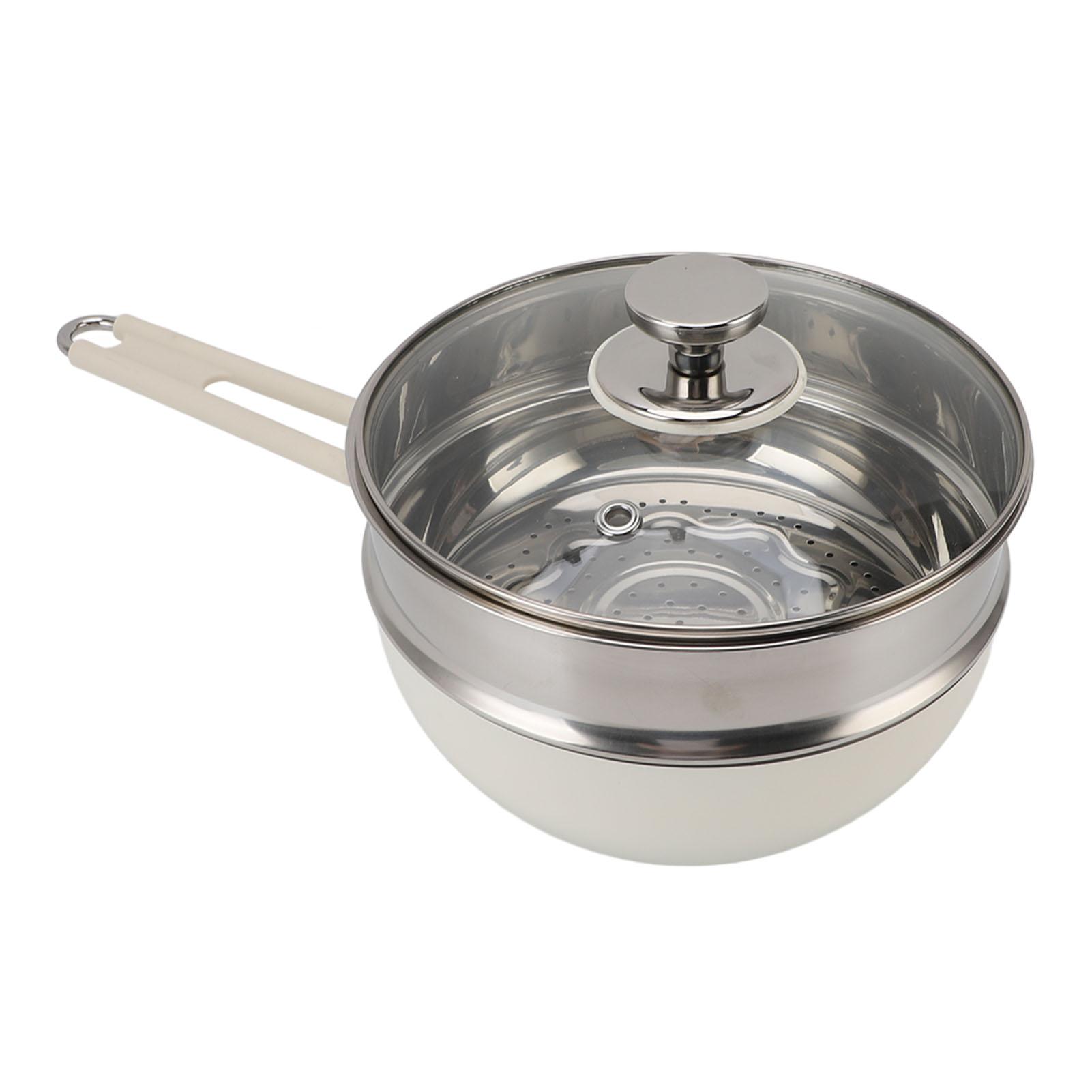 

Saucepan with Steaming Basket 316 Stainless Steel Non Stick Sauce Pan Noodle Pot with Anti Scald Handle for Kitchen
