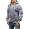 Men S Casual Loose Side Zipper Hooded Fleece Long Sleeve Solid Sweatshirt