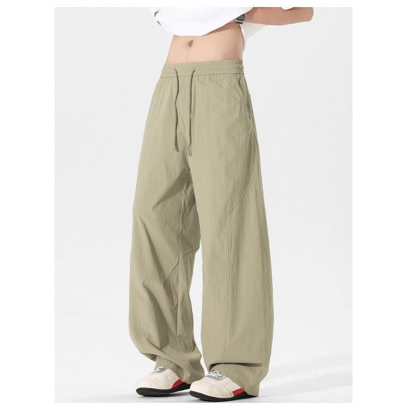 Mens Loose Straight Wide Leg Quick Dry Breathable Casual Work Pants