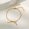 Stainless Steel Bowknot Bracelet for Women Vintage Gold Silver Color Snake Chain Bracelet Simple Fashion Jewelry Girls Gift