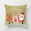 Merry Christmas Snowman Santa Claus Elk Print Pillowcase Xmas Decorativer Polyester Sofa Pillow Cover 45X45Cm Fundas De Cojin