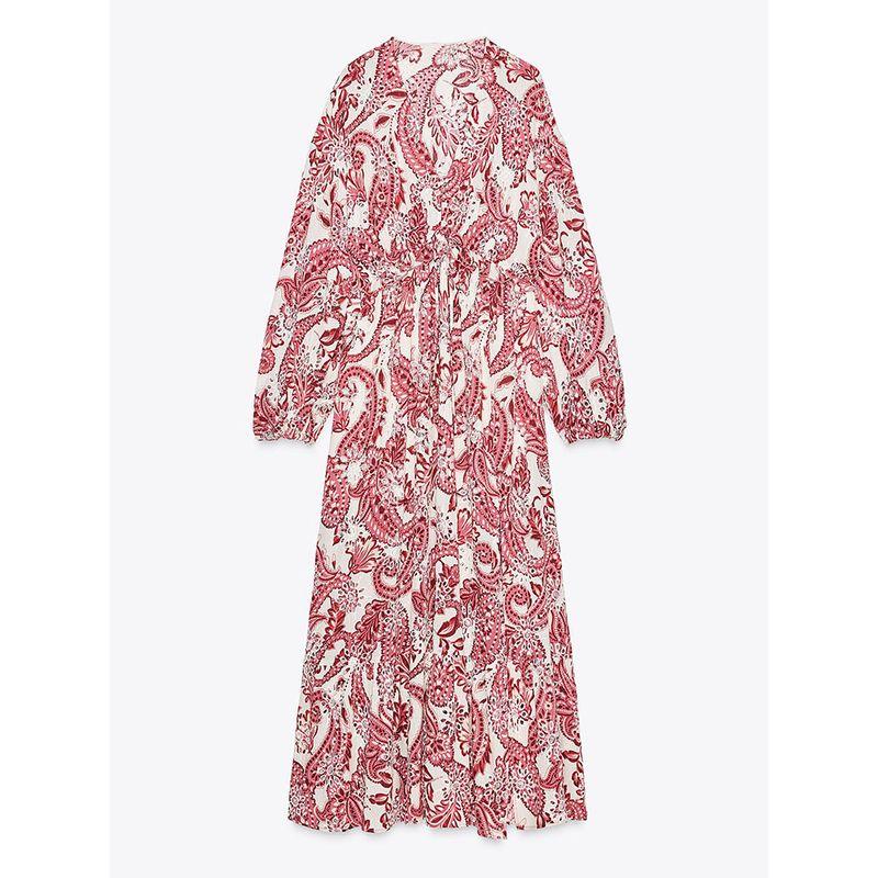 

Za2025 Spring New Women s Clothing Dignified Hollow Embroidered Printed Fashion Midi Skirt Dress 2579570 330 Color L