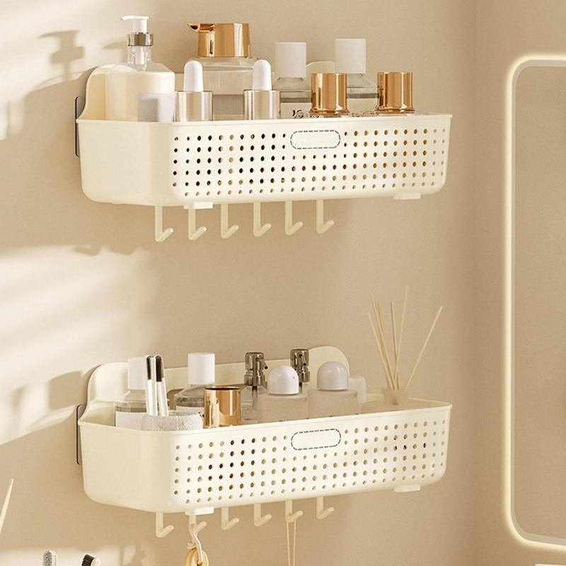 Space Saving Waterproof Wall Shelf for Bathroom Kitchen Easy Installation Multiple Layer Cosmetic Organizers