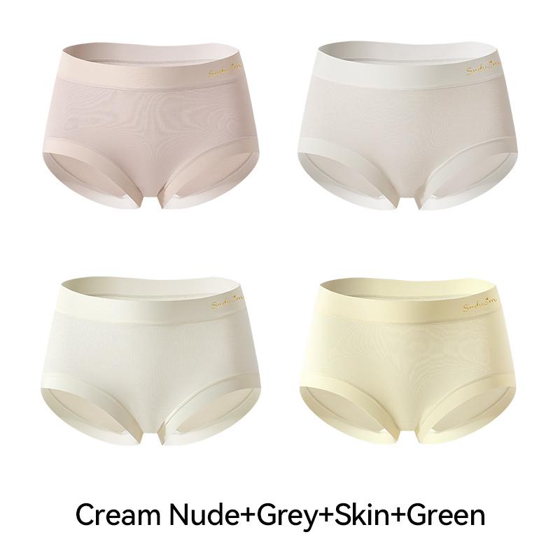 

4Pcs/Set Plus Size Modal Women S Panties Female Underwear Trendy Letter Comfortable Seamless Underpants Girls Briefs Intimates L&4pcs