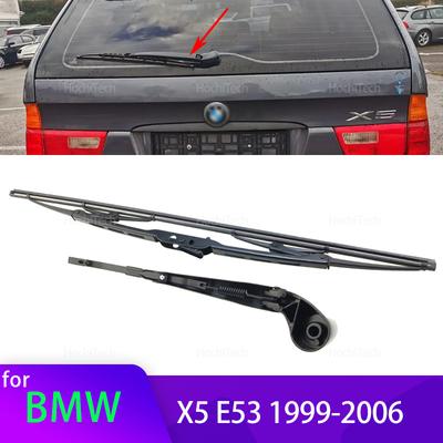 Wiper Rear Wiper Blade & Arm Set Kit for BMW X5 E53 1999-2006 61627068076 Windshield Windscreen Tailgate Window Car Rain Brush