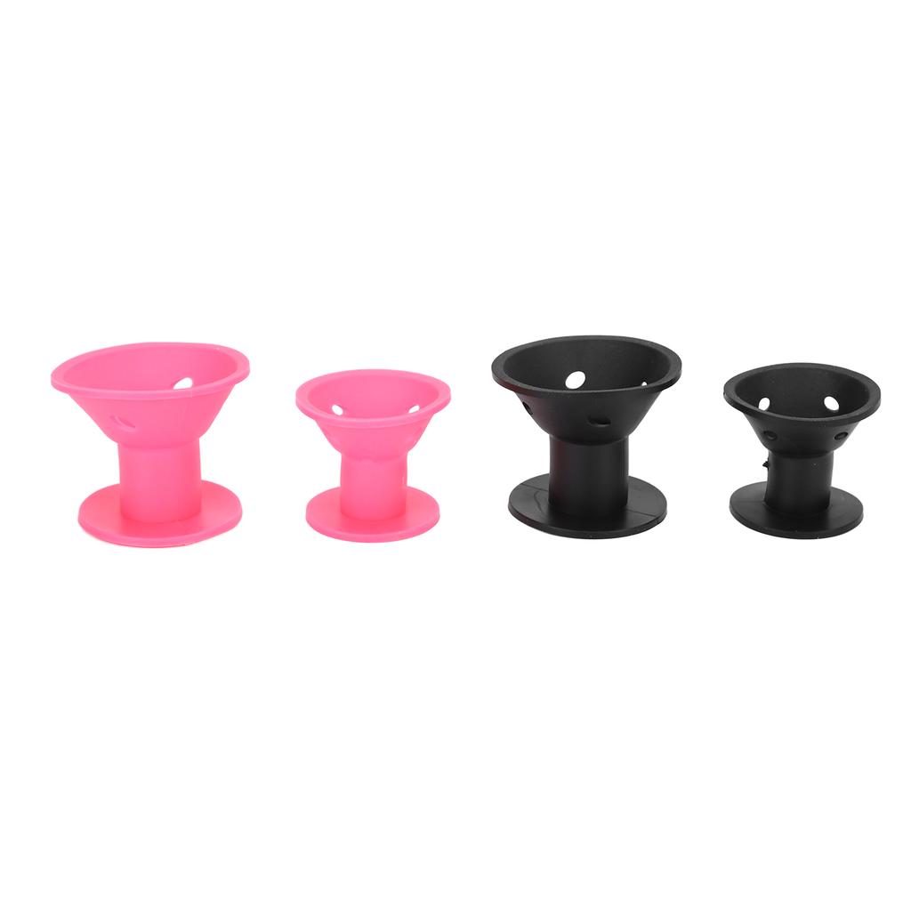 20pcs Mushroom Hair Curler Soft Silicone Different Size Sleeping Hair Styling Roller for Women Pink Black