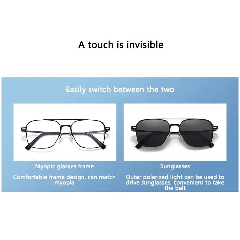 New Design 3 In 1 Magnetic Clip On Glasses High Quality Polarized Sunglasses Men Women Anti-Glare Eyewear Gafas De Sol