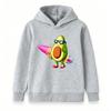 Kids Boys Girls Hoodie, Cool Avocado Surfer Cartoon Print Pullover Hooded Sweatshirt, Casual Long Sleeve Top for Beach Holiday Daily Wear 3-12 Years