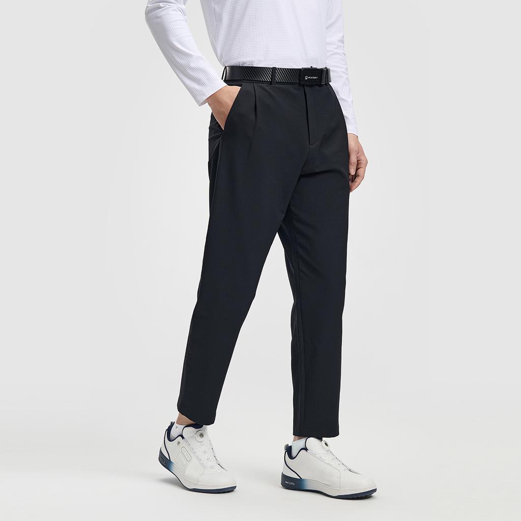 FILA Golf Series Fashion Simple Sports Golf Versatile Comfortable Straight Leg Woven Casual Pants Men bottoms Deep-Black A11M615801FBK