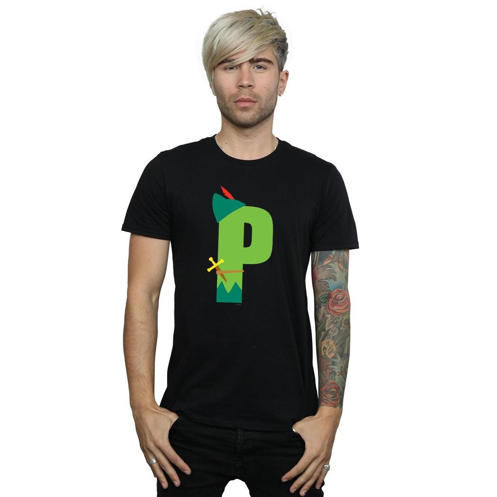 Disney Mens Alphabet P Is For Peter Pan T-Shirt