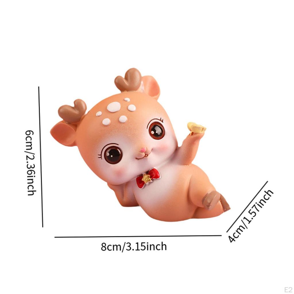 Deer Miniature Figurine Desktop Ornament for Entrance Fireplace Cabinet Style A
