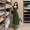 Square Collar Dress Niche Design Waist Temperament French High Sense Summer Women's Clothing Royal Sister Spice Girl