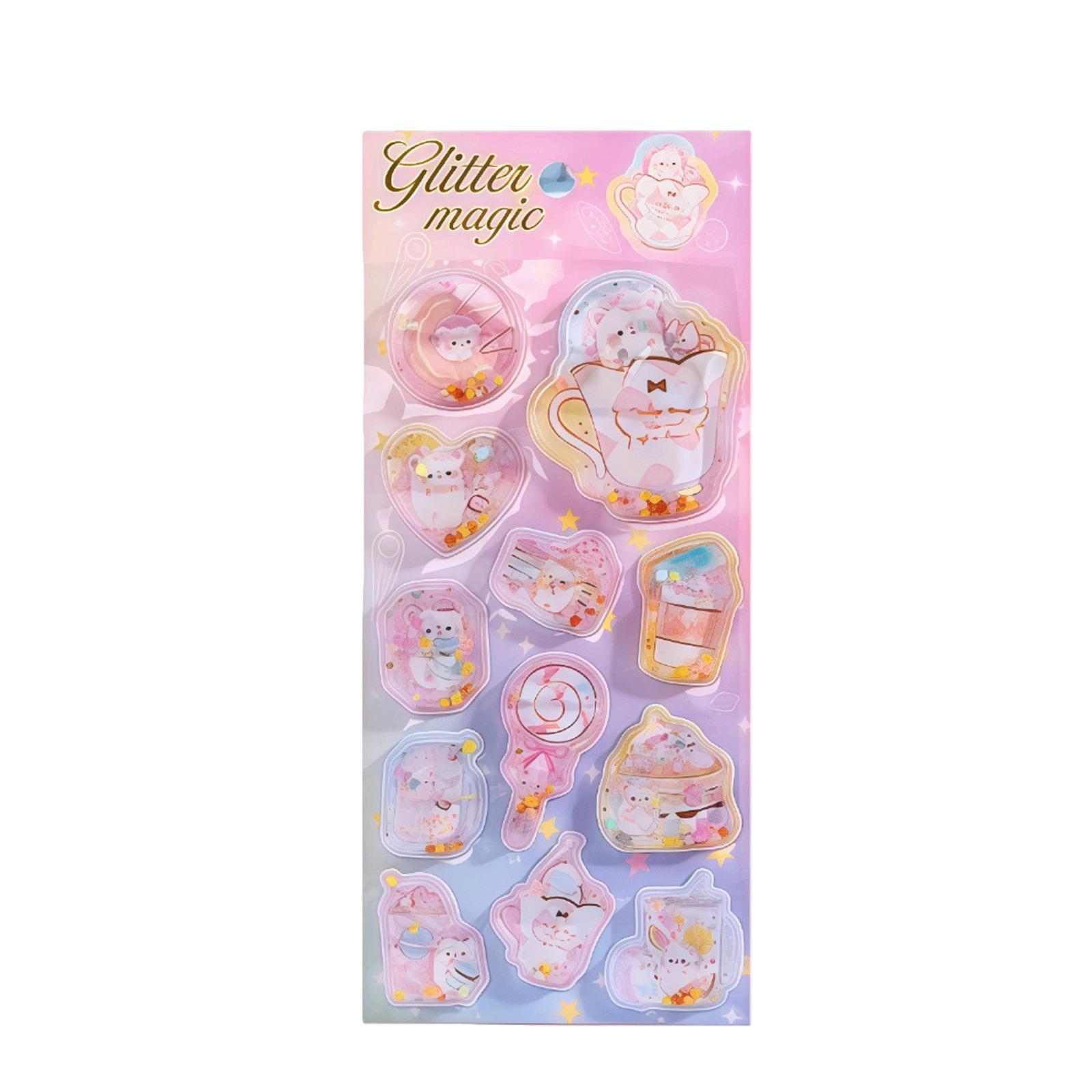 3D Cartoon Wobbly Stickers: Cute Shapes with Soft, Fresh Colors for Journal Decoration