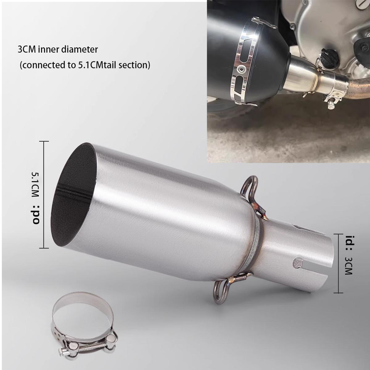 Motorcycle exhaust stainless steel universal adapter 28/30/35/40/45 to 51 MM suitable for most motorcycle installations 30MM