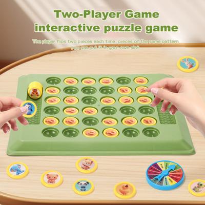 Memory-Reversi-Schachspiel für Kinder, 2 Spieler, Cartoon-Tier-Flip-Schach, Matching-Spiel, Fokustraining, Kleinkinder, pädagogisches Gedächtnis-Herausforderungsspielzeug