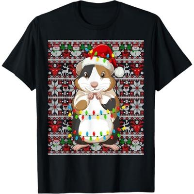 Weihnachtsmütze Hässlicher Weihnachtspullover Herren Damen Kinder Hamster T-Shirt GIU1 Herren Damen Tanktop Sweatshirt Kapuzenpullover Langarm 974 Schwarz