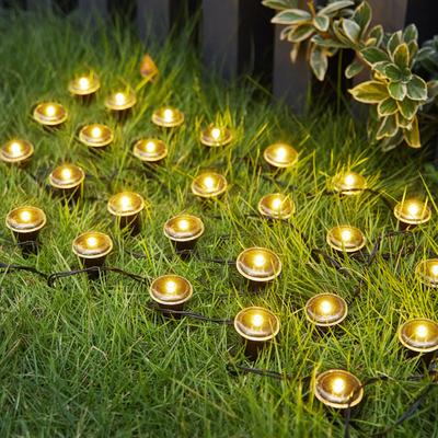 15 Pcs Mini Solar Ground Lights LED Flat Landscape Lighting Waterproof Outdoor Small Solar Garden Lights with Auto On/Off for Pathway Yard Lawn