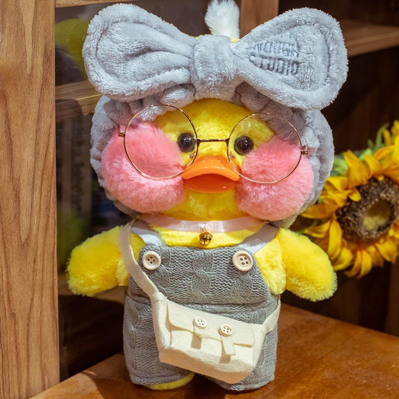 30cm Cute LaLafanfan Cafe Duck Plush Toy Kawaii LaLafanfan Duck Doll Soft Stuffed Animal Plush Pillow Birthday Gifts for Kids