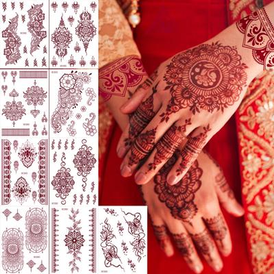 Temporary Tattoo Sticker Flower Lace Lotus Pattern Fake Tattoos for Women